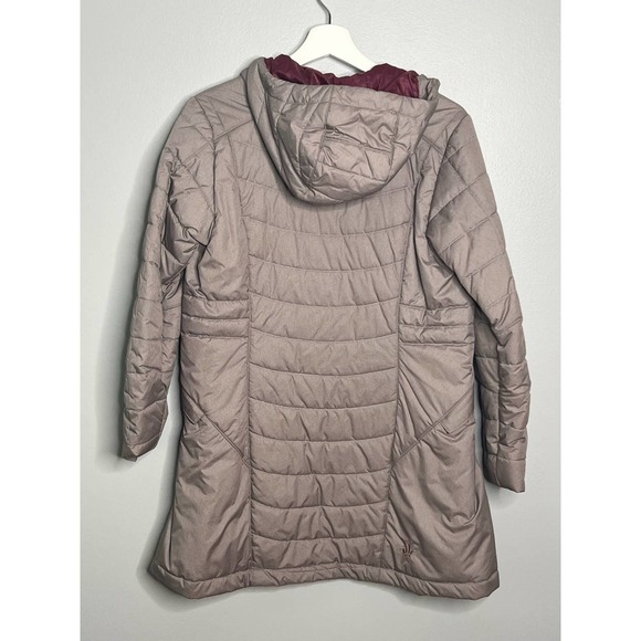 Ibex Taupe Quilted Merino Wool Fill Full Zip Hooded Jacket Women's Size Small - Picture 7 of 10